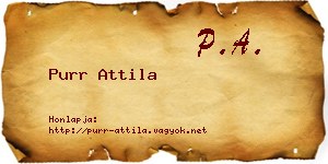 Purr Attila névjegykártya